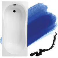 Badland Badkuip, rechthoekig, Gracja, 120x75, inclusief afvoer en poten, GRATIS, zonder afwerking