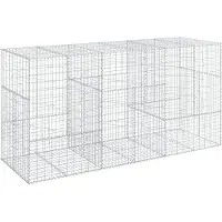 vidaXL Gabion met deksel, 300x100x150 cm, verzinkt staal