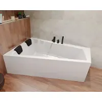 Besco INTIMA hoekbad 170 x 125 cm links wit met hoofdsteun