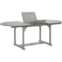 The Living Store Acacia Hout - Tuin Tafel - Tuintafel 200x100x75 cm massief acaciahout grijs - Buitentafel - Eetkamertafel - Terrastafel