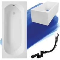 Besco INTRICA ligbad 170 x 75 cm wit met baddrager