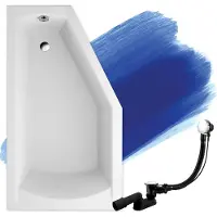 Polimat BADLAND Eckbadkuip, badkuip Selena 150x90, links, zonder afwerking | Afvoer en poten GRATIS