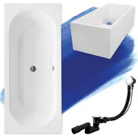 Badland VITAE ligbad 160 x 75 cm wit met baddrager