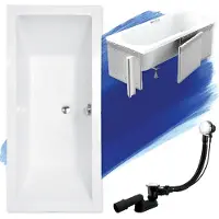 Besco QUADRO ligbad 180 x 80 cm wit met styropor ombouw