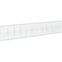 vidaXL Gabion met deksel, 1100x50x200 cm, verzinkt staal