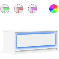 vidaXL Salontafel met LED-verlichting bewerkt hout wit