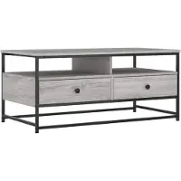 vidaXL Salontafel 100x51x45 cm bewerkt hout grijs sonoma