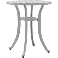 vidaXL Tuintafel Ø 48x53 cm gietaluminium wit