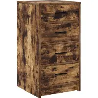 vidaXL Dressoir Gerookt eiken 40 x 41 x 75 cm Bewerkt hout