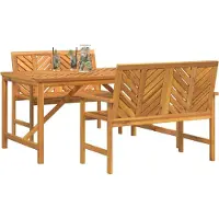 vidaXL Tuin Eettafel Set 3 st Bruin Massief Acacia Hout