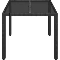 vidaXL Tuintafel met glazen blad 90x90x75 cm poly rattan