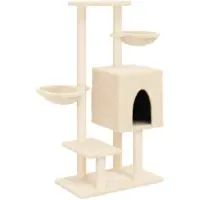vidaXL Kattenmeubel met sisal krabpalen 117 cm crèmekleurig