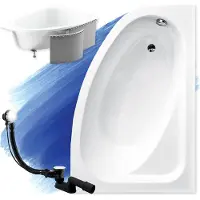 Besco CORNEA hoekbad 150 x 100 cm rechts wit met styropor ombouw
