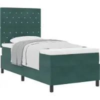 vidaXL Boxspring bed met matras Donkergroen 100 x 200 cm Fluweel
