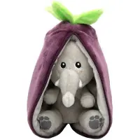 Flipetz Knuffel - Fluweel De Elephant Aubergine - 20 cm - - OneSize - Knuffels