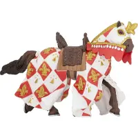Papo Weißer Ritterpferd - Fleur De Lys - H: 9 cm - - One Size - Spielzeugtiere