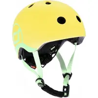 ScootAndRide Helmet – Kinderhelm – XS 45-51 cm – LED achterlicht – magnetische sluiting – verstelbaar – Lemon