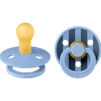 BIBS Colour Schnuller - 2er-Pack - Gr. 1 - Rund - Sky Blue - - 0-6 mt - Schnuller