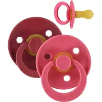 BIBS Colour Fopspenen - Maat 2 - 2-pack - Rond - Coral/Ruby - - 6-18 mnd - Fopspenen