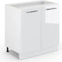Vicco Fame-Line Wastafelkast – 80 cm met legplank, zonder werkblad Wit Hoogglans