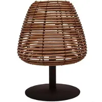 Lumisky Cordless table lamp - - BOHEME - H25 cm - Natural rattan - Warm white and white LED