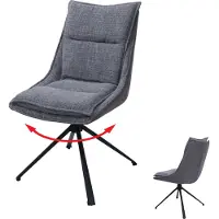 MCW Eetkamerstoel -N71, keukenstoel, draaibaar met automatische terugvering, stof/textiel (420g/m²) Oeko-Tex ~ grijs