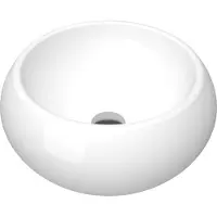 Aurlane Vasque à poser en céramique blanche ronde - 40x15cm - POP BOWL