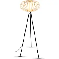 Briloner Rotti - Vloerlamp - naturel design - staande lamp - houtkleurig - E27 fitting - 153 cm