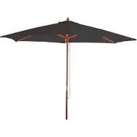 Mendler Zonnescherm Florida, tuinscherm, marktscherm, diameter 3 meter, polyester/hout, antracietkleurig