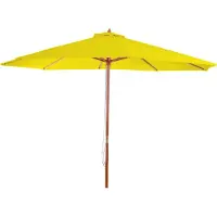 Mendler Zonnescherm Florida, tuinscherm, marktscherm, diameter 3,5 meter, polyester/hout, 7 kg, kleur: geel