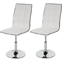 MCW Set van 2 eetkamerstoelen -C41, keukenstoel, in hoogte verstelbaar, draaibaar, kunstleer MVG-gecertificeerd ~ wit