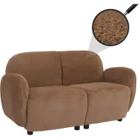 Mendler 2-zitsbank -P33, 2-zitsbank Loungebank, stof/textiel Chenille (330 g/m²) Öko-Tex ~ bruin