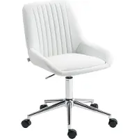 HOMCOM bureaustoel - Polyurethaan - 58x52x90cm - Wit