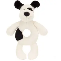 Jellycat | Bashful Black & Cream Puppy Ring Rattle