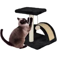 Love Story Kattenboom met speeltje en tunnel 38cm Antraciet, Kattenspeelgoed