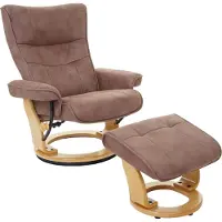 MCA relaxfauteuil Montreal, TV-fauteuil kruk, stof/textiel 130kg belastbaar ~ antiek bruin, natuurlijk bruin