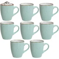 Gerimport Koffie / thee mok Sweets - 8x stuks - groen - 350 ml - keramiek