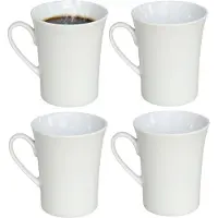 Gerimport Koffie / thee mok - 4x stuks - wit - 280 ml - mokken - porselein