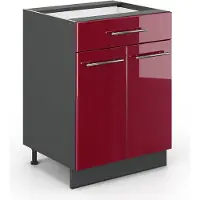 Vicco Fame-Line Keukenonderkast – 60 cm met lade, zonder werkblad Bordeauxrode hoogglans