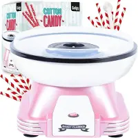GADGY Suikerspinmachine Retro Roze, met 10 Stokjes en Maatlepel - Suikerspinmakers - Snoep - Kinderfeestje - Suikerspin Suiker - Cotton Candy