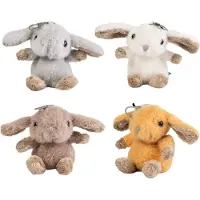 Living Nature knuffel konijn sleutelhanger speelgoed multicolor.