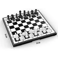 Mira Magnetisch Schaakbord - Schaakspel met schaakstukken - Reis Schaakset - Zwart/Wit - 24cm x 24cm x 1cm