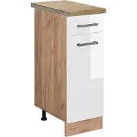 Vicco R-Line Keukenonderkast – 30 cm, WB Eik Wit Hoogglans