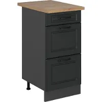 Vicco Keukenonderkast R-Line Antraciet landhuis 40 cm met laden, WB Eik, Model 53811