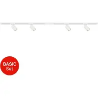 Briloner Rail - Railverlichting - opbouwspots - startset opbouwrail - 4x GU10 spots - draaibaar - 150 cm - wit