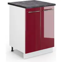 Vicco Fame-Line Keukenonderkast – 60 cm, WB Antraciet Bordeauxrode hoogglans