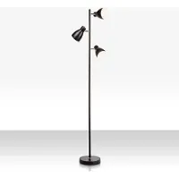 B.K.Licht - Industriële Vloerlamp - zwart gouden staande lamp - draaibar - met E27 fitting - h.: 166cm