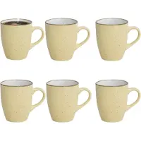 Gerimport Koffie / thee mok Sweets - 6x stuks - geel - 350 ml - keramiek