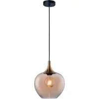 Freelight Fresu Hanglamp – 1-lichts | Brons-Goud | Amber Glas | Ø 24 cm