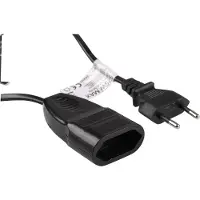 Q-Link verlengsnoer - euro - H03VVH2-F - 2 x 0.75 mmÂ² - 5 m - zwart